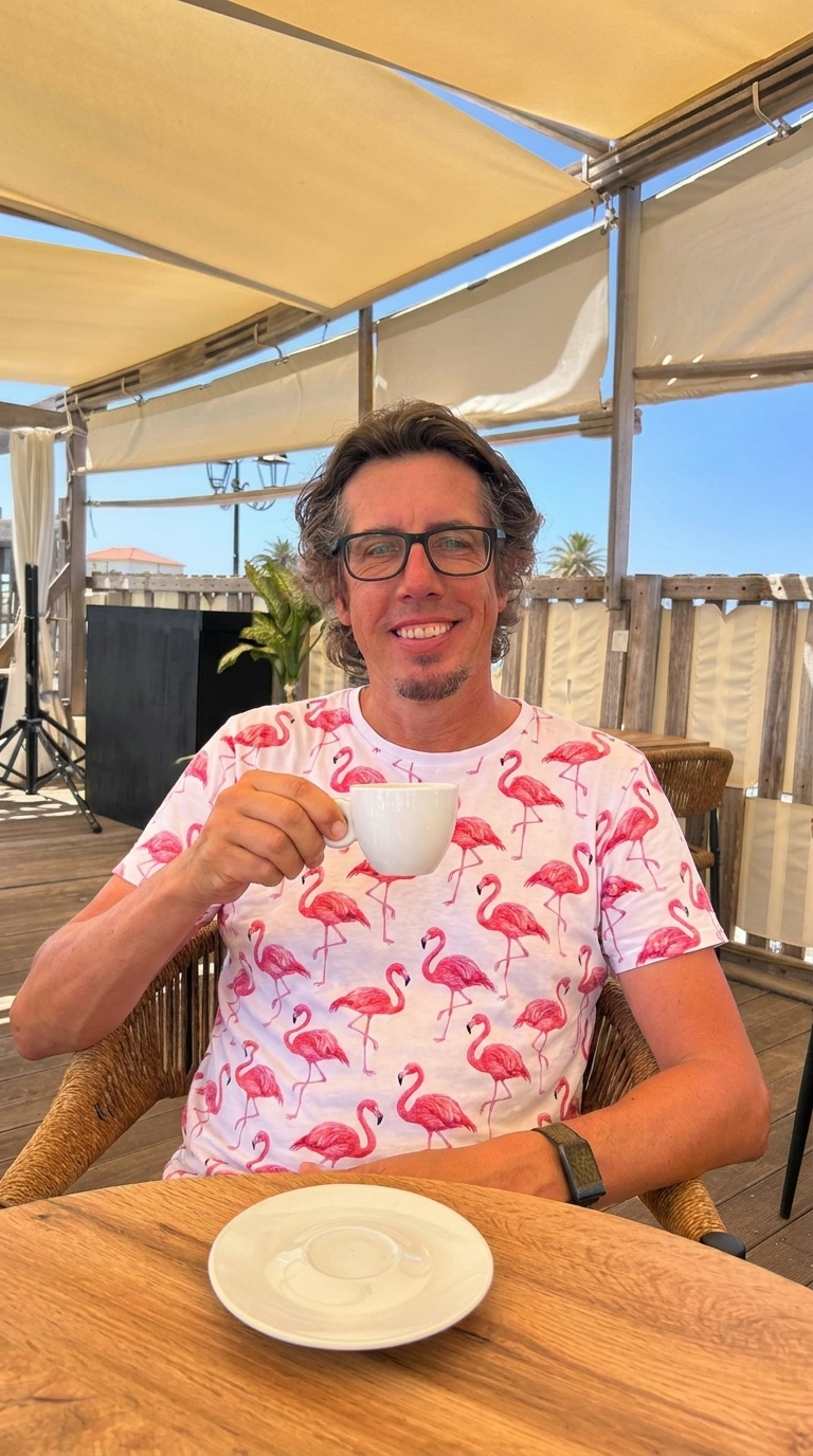 Christian im Flamingo-Shirt